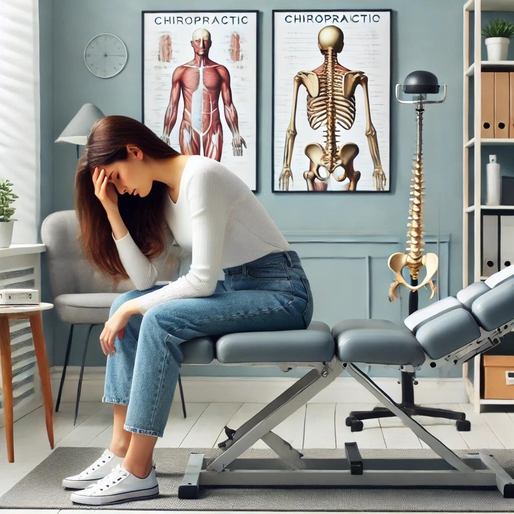 Woman experiencing cervicogenic headaches